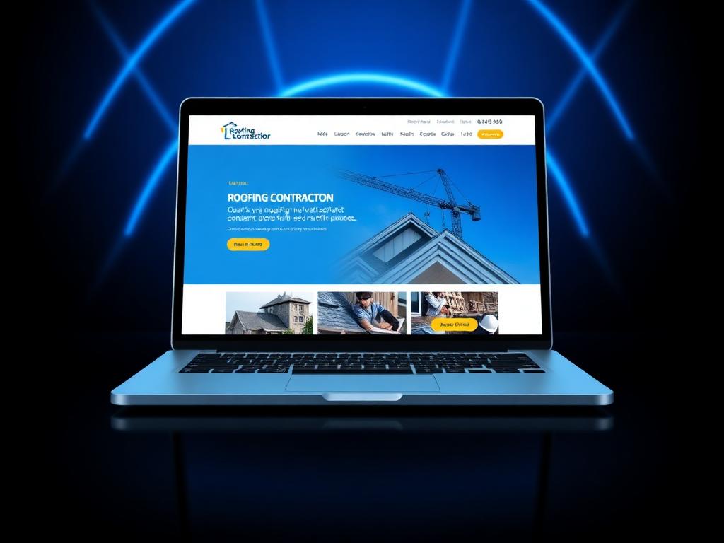 Interface concept for a roofing contractor website with a staged quote request